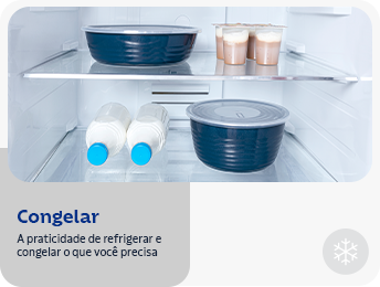 Congelar: a praticidade de refrigerar e congelar o que você precisa.