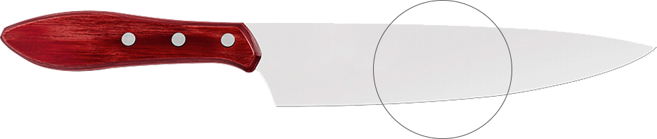 Faca para Carne Tramontina com Lâmina em Aço Inox e Cabo de Madeira Tratada Vermelho Polywood 8"